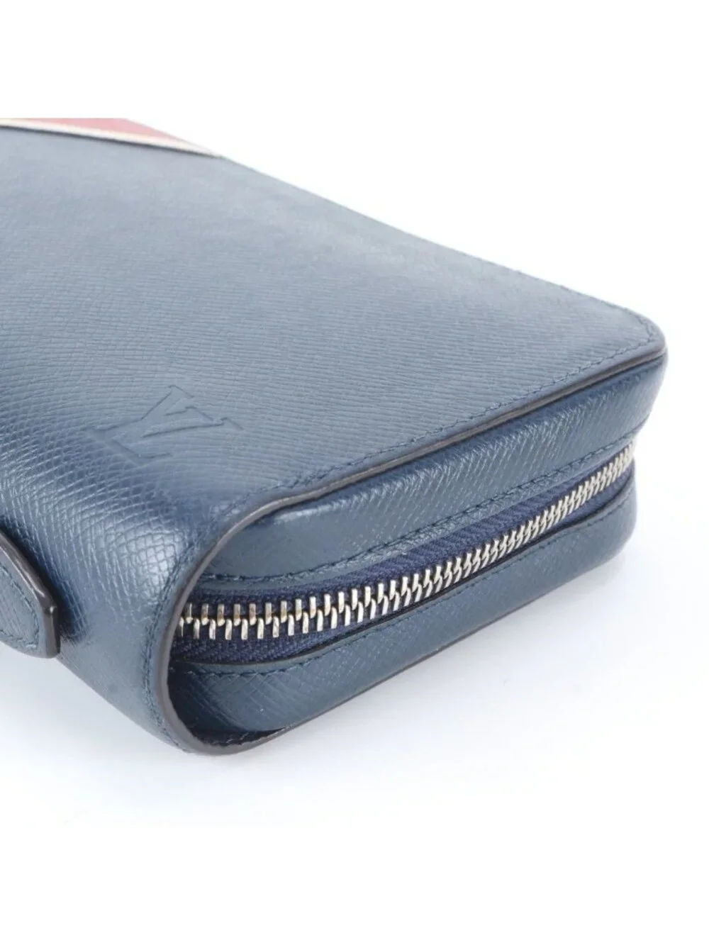 Louis Vuitton Taiga Zippy XL Stripe Organizer Wallet Leather Second